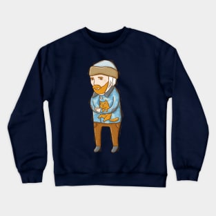 Van Gogh with a Cat Crewneck Sweatshirt